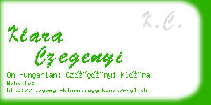 klara czegenyi business card